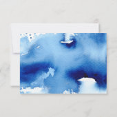 ONTVANGSTKAART stijlvolle waterverfkwast donkerbla Kaart (Achterkant)