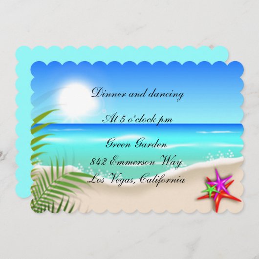 Ontvangstkaart Strand Met Kleurrijke Zeesterren Kaart (Voorkant / Achterkant)