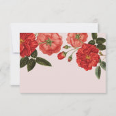 ONTVANGSTKAART vintage rode rozen bloemboeket Kaart (Achterkant)