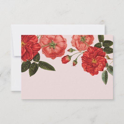 ONTVANGSTKAART vintage rode rozen bloemboeket Kaart (Achterkant)