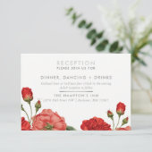 ONTVANGSTKAART vintage rode rozen bloemenboeket Kaart (Staand voorkant)