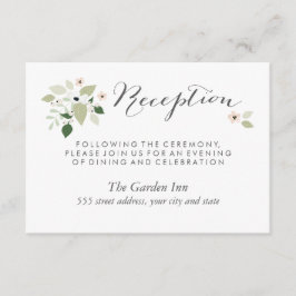 Ontvangstkaart voor bruiloft - Wit Informatiekaartje