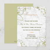 Ontvangstkaart voor groene en gouden eenvoudige br informatiekaartje (Voorkant / Achterkant)