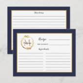 Ontvangstkaart voor marinesologram blauw gouddeblo briefkaart (Voorkant / Achterkant)