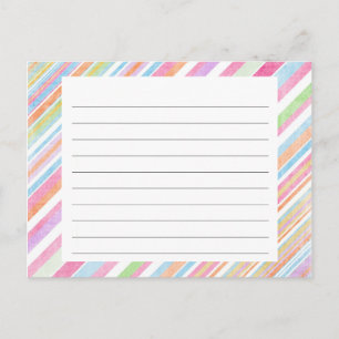 Ontvangstkaart voor pasteelregenboogstrips briefkaart
