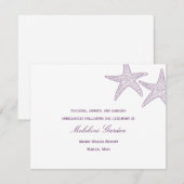 Ontvangstkaart voor Starfish Weddenschap - Paars Kaart (Voorkant / Achterkant)