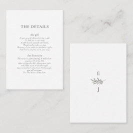 Ontvangstkaart voor vulgegevens behuizing informatiekaartje