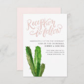 Ontvangstkaart voor woestijnsucculenten - Roze RSVP Kaartje (Voorkant / Achterkant)