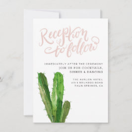Ontvangstkaart voor woestijnsucculenten - Roze RSVP Kaartje