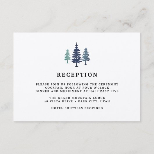 Ontvangstkaart Winter Forest Informatiekaartje (Voorkant)