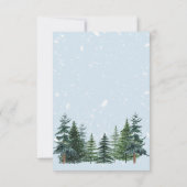 Ontvangstkaart Winter Groene Dennenbomen Kaart (Achterkant)