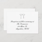 Ontvangstkaarten "Champagneglazen" Informatiekaartje (Voorkant / Achterkant)