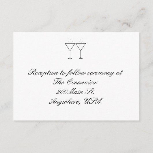 Ontvangstkaarten "Champagneglazen" Informatiekaartje (Voorkant)