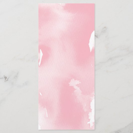 ONTVANGSTMENU - stijlvolle roze waterverf Menu (Achterkant)