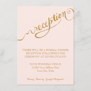 Ontvangstscript Forever in Love Goud Glitter Informatiekaartje