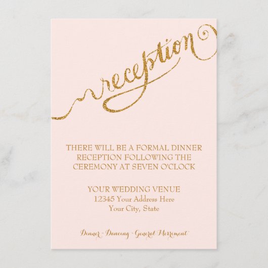 Ontvangstscript Forever in Love Goud Glitter Informatiekaartje (Voorkant)