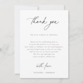Ontvangsttabel voor hedendaagse bruiloft Dank je w Bedankkaart (Voorkant)