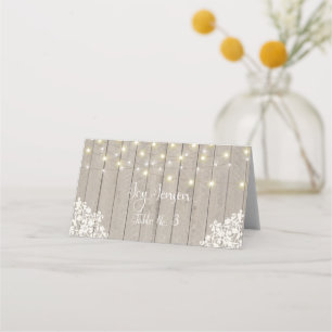 Ontvangsttafel plaatskaart met zachte houten uitst plaatskaartje