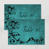 Ontvangsttafelkaart met turkooisen Liefdesvogels Kaart (Voorkant / Achterkant)