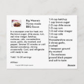 Ontvangt BBQ Sauce Recipe op startpunt Briefkaart (Achterkant)