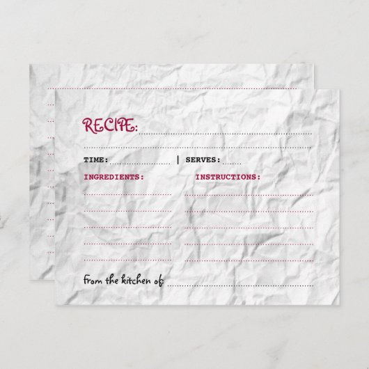 Ontvangt gesneden papier briefkaart (Voorkant / Achterkant)