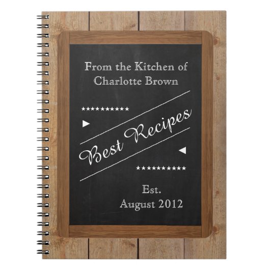 Ontvangt Notitieboek met jouw naam op het alkbord (Voorkant)