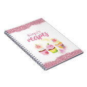 Ontvangt Roze Glitter Cupcake Aangepast Notitieboe Notitieboek (Rechterzijde)