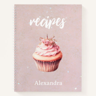 Ontvangt Roze Glitter Cupcake Aangepast Notitieboe Notitieboek