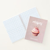 Ontvangt Roze Glitter Cupcake Aangepast Notitieboe Notitieboek (Binnen)