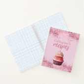 Ontvangt Roze Glitter Cupcake Aangepast Notitieboe Notitieboek (Binnen)