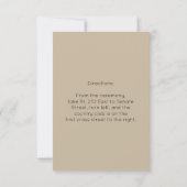 Ontvangt Uitnodiging en Richting Wedding Templat (Achterkant)