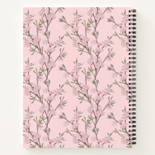 Ontvangt voor mijn kleindochter op Roze Floral Notitieboek (Achterkant)