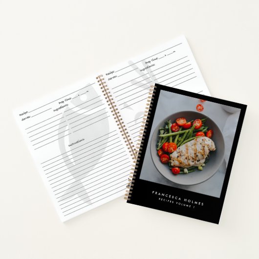 Ontvangt zwarte moderne, stijlvolle foto's notitieboek (Binnen)