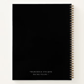 Ontvangt zwarte moderne, stijlvolle foto's notitieboek (Achterkant)