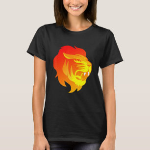 Ontvlambaar ontwerp van de leeuwenkop t-shirt