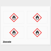 Ontvlambaar symbool/Pictogram Rechthoekige Sticker (Vel)