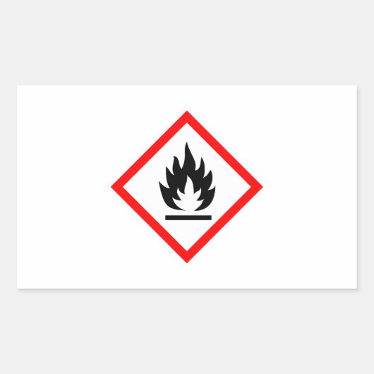Ontvlambaar symbool/Pictogram Rechthoekige Sticker (Voorkant)