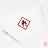 Ontvlambaar symbool/Pictogram Rechthoekige Sticker (Envelop)