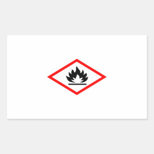 Ontvlambaar symbool / Pictogram Rechthoekige Sticker