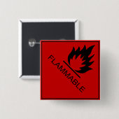 Ontvlambaar Vierkante Button 5,1 Cm (Voorkant /achterkant)