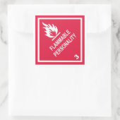 Ontvlambare persoonlijkheid vierkante sticker (Tas)