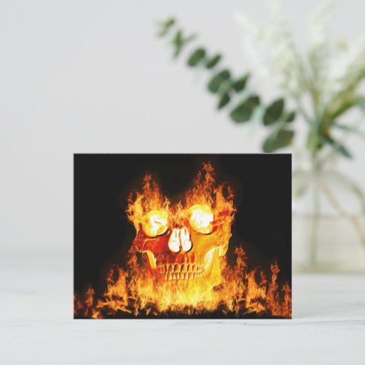 Ontvlambare schedel briefkaart (Staand voorkant)
