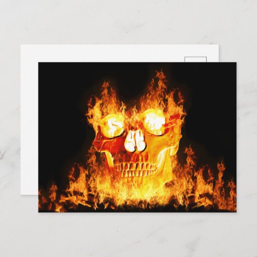 Ontvlambare schedel briefkaart (Voorkant / Achterkant)