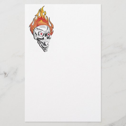Ontvlambare schedel briefpapier (Voorkant)