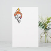 Ontvlambare schedel briefpapier (Staand voorkant)