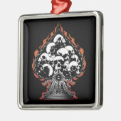 Ontvlambare schedel en harten metalen ornament (Links)