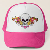 Ontvlambare schedel en harten trucker pet (Voorkant)