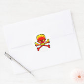 Ontvlambare schedel en kruisbeenderen ronde sticker (Envelop)