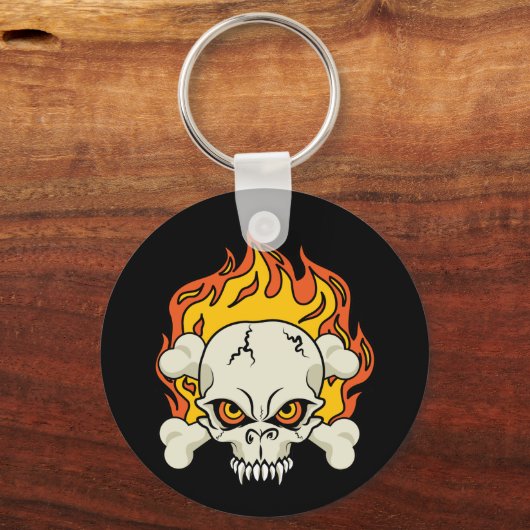Ontvlambare schedel en kruisbeenderen sleutelhanger (Voorkant)