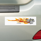 Ontvlambare schedel, JC-Design Bumpersticker (Op auto)